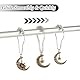 SUPERFINDINGS 16 Stück 2 Stil Sonne Mond Stern Duschvorhanghaken Antik Bronze Rostfreie Vorhangringe Set Vintage Stil Duschhaken Gothic Boho Eisen Badezimmer Dekor