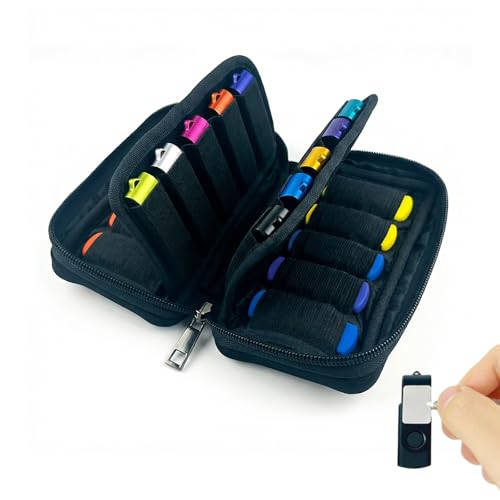 Ztolbriy Estuche para Pen Drive, Funda Protectora de Almacenamiento USB con Cierre de Cremallera, Resistente a Golpes y Polvo, Ideal para Oficina y Uso Diario, Compatible con la Mayoría