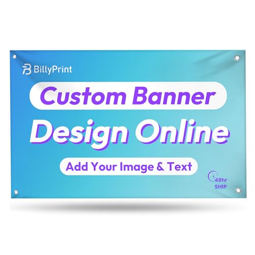 Custom Vinyl Banner Personalized HD Printing for Indoor/Outdoor - Perfect for Business Events, Graduation, Birthdays, and Parties - 1 or 2-sided Print, Grommets/Pole Pockets, Reinforced Edge - 3x6ft