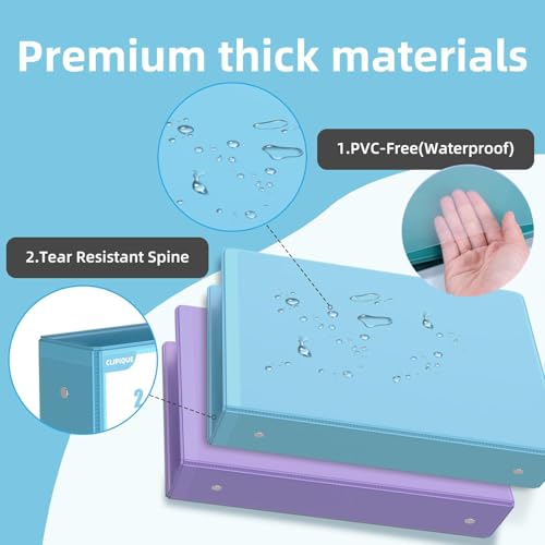 2-Inch Binder 3 Ring, Round Ring with 2 Interior Pockets, Holds 450 Sheets Letter Size Paper, Durable Plastic View Binders for School, Office, and Home image 4