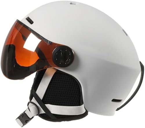 軽量化ライドヘルメット、軽量化ヘルメット、スキーヘルメット超軽量、 男女兼用スキーヘルメットアウトドアスポーツスノーボード スケートボードヘルメット (ホワイト,M(55-58cm))（Amazon）