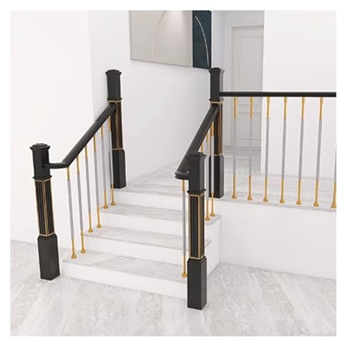 Rampe d'escalier moderne en aluminium gris rond pour villa