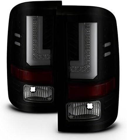 AKKON - For [L-Shape LED Light Tube] 16-18 GMC Sierra 1500 Black Smoked Tail Lights Brake Lamp Assembly Pair