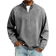 High Quality Material: Sweatshirts for men uk washed denim polo shirts is made of high quality, soft, lightweight, comfortable, skin-friendly and breathable material, not easy to deform. Faux denim polo shirts for men offers a cozy feel against your ...