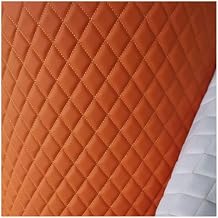 Upholstery Fabric, Diamond Quilted Foam Faux Leather Vinyl Fabric Upgraded Non Slip Backed DIY Automotive Headliner Furniture Upholstery Headboards Fabric 63" WideOrange 2,1.6X5m
