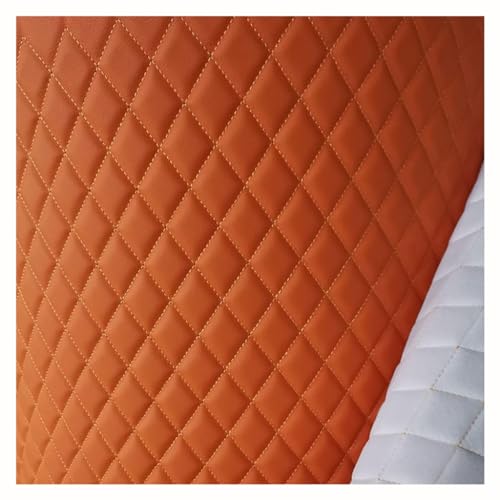 Tissu similicuir orange de tapisserie et cuir synthétique matelassé pour couture