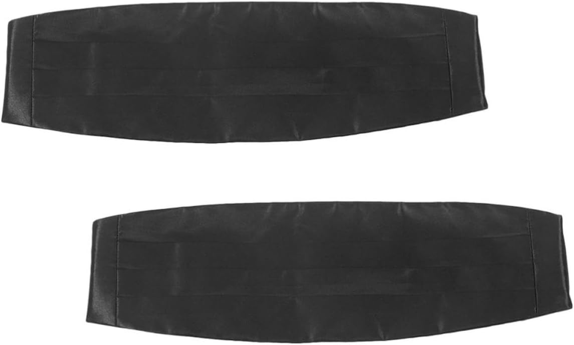 2pcs Men Solid Color Cummerbund Formal Tuxedo Accessories Adjustable Size Satin Waistband for Wedding and Party Events Enhanced Support