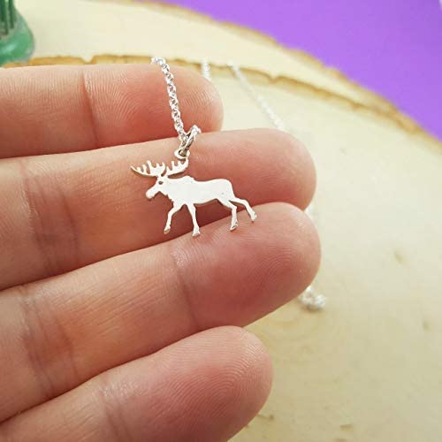Moose Necklace – Sterling Silver Charm on 18" Chain – Handmade Gift Ready Jewelry - Image 4