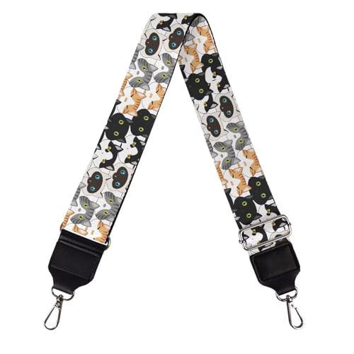 Adjustable Purse Strap for Women, Crossbody Wide Handbag Strap Replacement, Sturdy Bag Strap with Silver Hardware