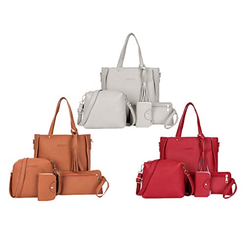 menolana 3-Pack 4-em-1 PU Couro Bolsa Carteira Impermeável Mensageiro para Viagem