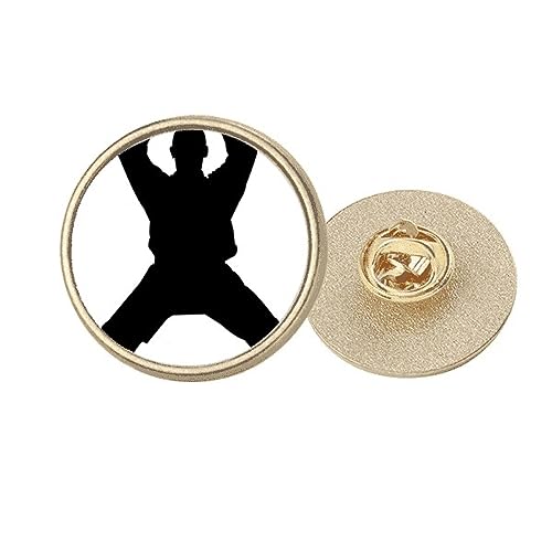 Broche Kung Fu Shaolin cadeau idéal clip rond doré pour passionné d'art martial