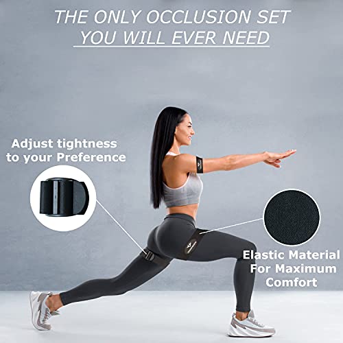 Vikingstrength Blood Resistance Bands - Adjustable Occlusion Straps For Arms And Legs For Fitness And Bodybuilding, Muscles Without Lifting Heavy Weights, Included Wrist Band + V-Strength Workout App #TOP3