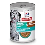 Hill's Science Diet Perfect Weight, Adult 1-6, Weight Management Support, Wet Dog Food, Tuna & Vegetables Stew, 12.5 oz Can, Case of 12