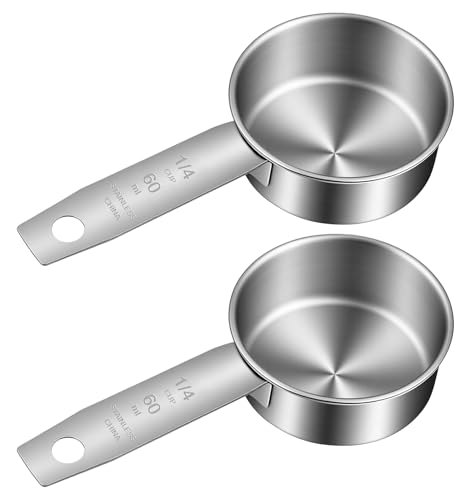 Medidores 1/4 taza acero inoxidable 2 piezas miniatura 1