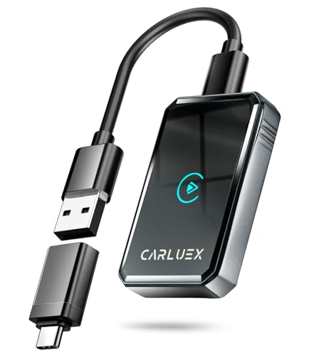 2 in1 Wireless CarPlay Adapter for Apple & Android Auto Adapter Mini 2025- Bluetooth 5.3 & WiFi 6 with Millisecond Fast Connection Wired to W++ Compatible with Original Wired Cars & iPhone6+/iOS10+