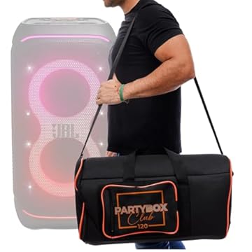 Bolsa Case Capa Triboshop Compatível Com Som Partybox 120 Club Lançamento - Anti Impactos, Acolchoada, Resistente a agua Reforçada Premium
