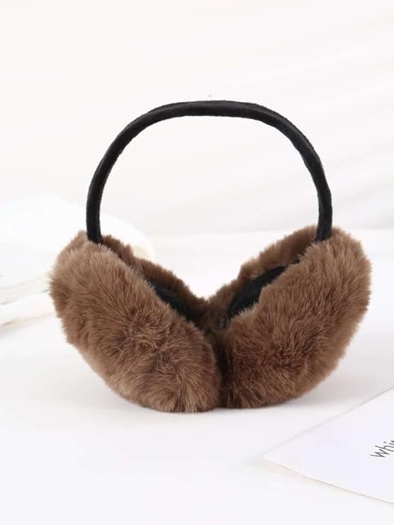 Image of Girl Winter Earmuffs Outdoor Wear Soft Faux Fur Plush Ear Warmer Minnie Design Windproof Woolen Warm Ear Muff Men & Women (Freesize)
