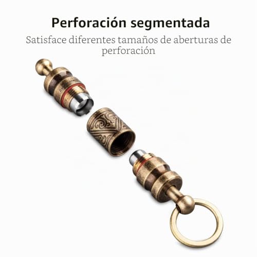 Perforador de puros retráctil con doble cuchilla en color dorado 2