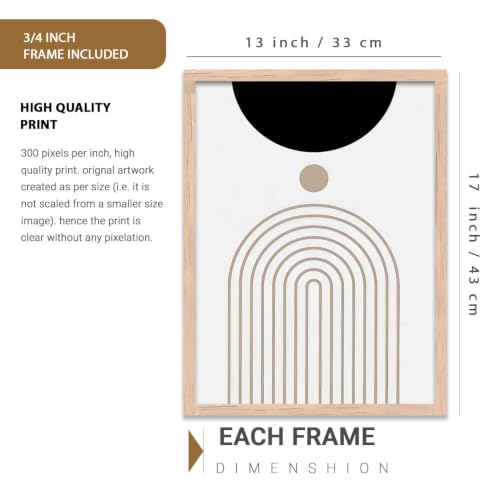 Image of kotart Boho Art Home Decoration Paintings With Frame For Living Room Bed Room Hotel Wall Decor Digital Reprint Set of 3 (13X17 inch)