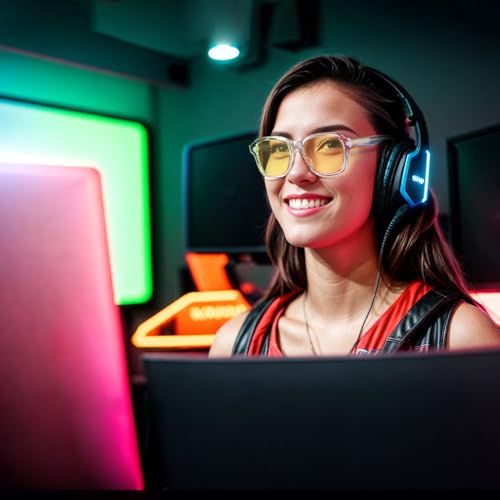 Image of VISOONE Gaming Glasses Blue Light Blocking Oversized Square Computer Eyewear Men Women Bennett