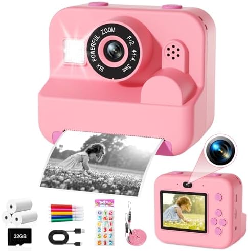 Kids Camera Instant Print – 1080P HD Video Digital Camera for Toddler with Printing Photo Paper, Portable Toy for 4 5 6 7 8 9 10 Years Old, Christmas Birthday Gifts for Boys Girls (Pink) Kids Camera Instant Print – 1080P HD Video Digital Camera for Toddler with Printing Photo Paper, Portable Toy for 4 5 6 7 8 9 10 Years Old, Christmas Birthday Gifts for Boys Girls (Pink)