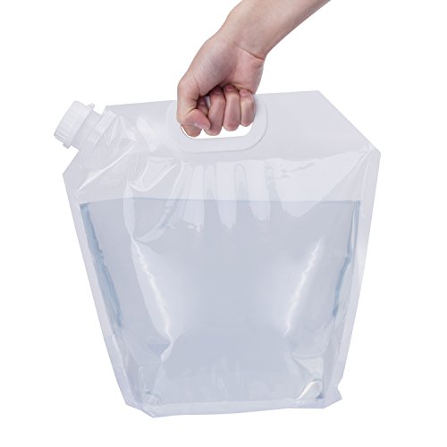 Collapsible Water Tank Container 4 Pack 5L Bpa Free Plastic Water Carrier Portable Water Tank Lightweight Space-Saving Outdoor Folding Water Bag For Sport Hiking Camping Riding Mountaineer-Clear #TOP3
