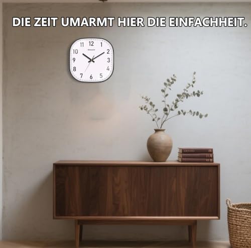 Image of 10 Inch Wall Clock, Silent Non Ticking Wall Clocks Battery Operated, Square Analog Decorative Wall Clocks for Bedroom Living Room Office Home Gym Porch Decor Indoor Outdoor Clock, Black