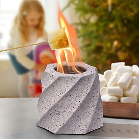 TurnWay Tabletop Fire Pit Fire Bowl, Tabletop Fireplace Mini Fireplace for Indoor and Outdoor use (White) Cover