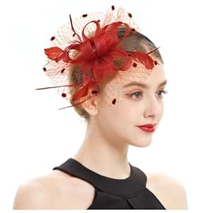 Jkqbux LWXLJ0320 Fascynator Czerwona Spinka