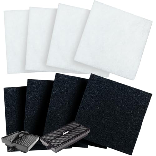 DCOMA Replacement Filter Pads for Pondmaster 1000 & 2000 Polyester & Carbon Filtration Pads Compatible with Danner 12202 12x12 Reusable Pond and Aquarium Filter Pads for Clear Healthy Water 4-Pcs