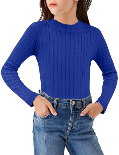 Image of Arshiner Girls Half Turtleneck Long Sleeve Knit Slim Sweater Pullover Tops