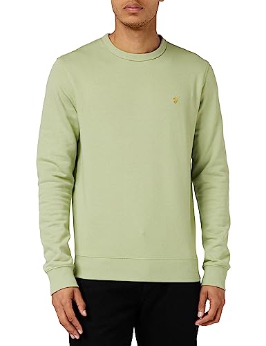 Image of Farah - Men's Sweatshirt, Tim Organic Cotton, Crew Neck Sweatshirt, Sage Green, XS