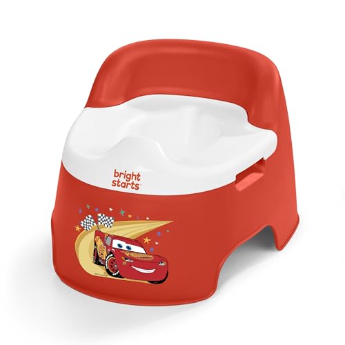 Bright Starts, Pot bébé Disney Pixar Cars, bol amovible facile à nettoyer, anti-éclaboussures, dossier haut, jusqu’à 23 kg