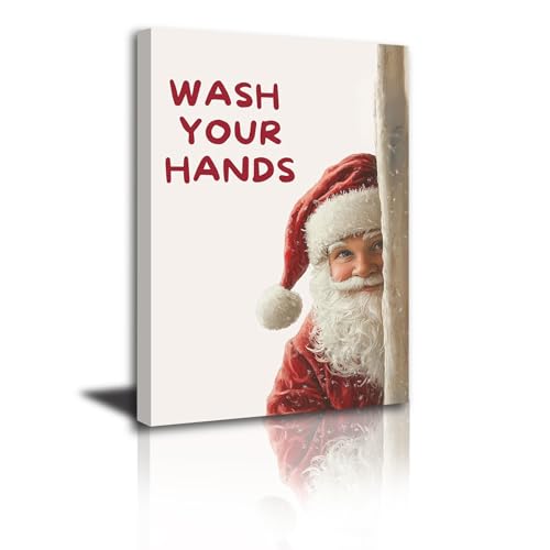 Christmas Funny Bathroom Wall Art, Christmas Bathroom Decor, Santa Claus