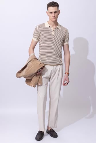 Image of Armisto Men's 100% Cotton Fancy Party Polo T-Shirt /Neutral Colour