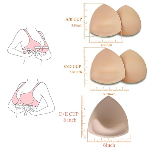 TAOHUA GARDEN 5 Pairs Bra Pads Inserts,Removable,Breathable, Air Cotton,Foam Sponge (Beige, C/D CUP) - Thumbnail 2