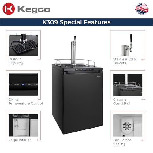 Image of Kegco 3PK309B-1 Keg Dispenser, 1 Tap, Black