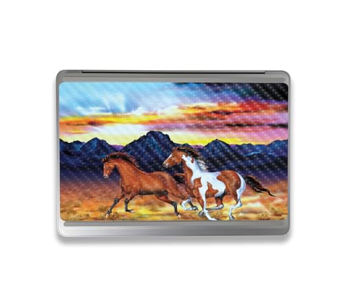 Image of MightySkins Carbon Fiber Skin Compatible with Microsoft Surface Laptop Studio 2 (2023) Full Wrap Kit - Wild Horses | Protective, Durable Textured Carbon Fiber Finish | Easy to Apply | Made in The USA