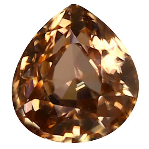 Zircon brun miel 7x7 mm pierre précieuse poire naturelle en vrac