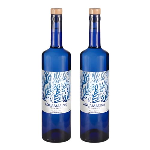 AQUAMARINA COSTA BRAVA - Agua de Mar HIPERTÓNICA - botella de 750ml 100% Natural, Sin aditivos, Rica en Minerales, Microfiltrada en frío | Ideal para beber y cocinar (2 Botellas 750 ml)