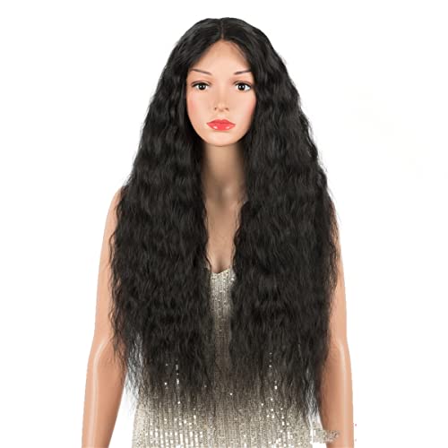 Perruque Lace Front blonde et frisée crépue synthétique ombre de 28 pouces pour femme