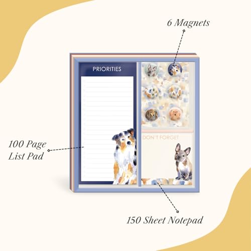 Image of Punch Studio Watercolor Pets DogsNotepad, Listpad and Magnet Set (59256)