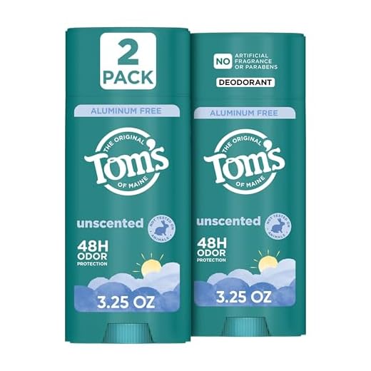 Tom’s of Maine Unscented Aluminum Free Natural Deodorant For Women & Men | Goes on Clear | Odor & Wetness Protection | Naturally Derived and Moisture-Locking Ingredients | 3.25 oz (2 Pack)