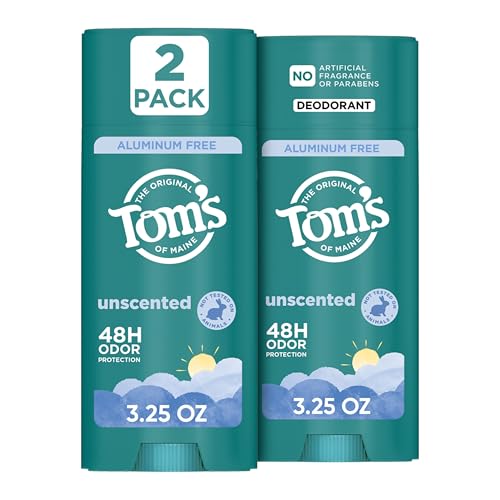 Tom&rsquo;s of Maine Unscented Natural Deodorant, Aluminum Free, Clear Application, Odor & Wetness...
