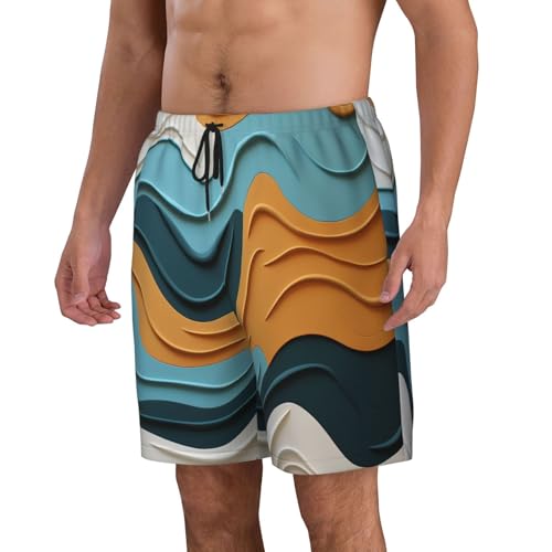 Visual Ripple Wave Men Beach Pants â€“ Swim Trunks for Men,Quick-Dry and Comfortable, Suitable for Beach, Surf, and Everyday Wear Black2
