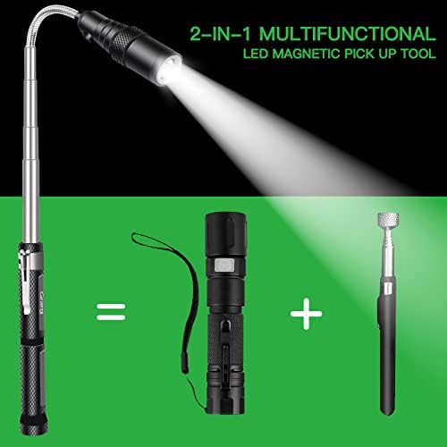 Grarg Valentines Gifts for Men, Telescopic Magnetic Pickup Tool with LED Flashlight, Fathers Day Gifts from Daughter Son, Gadgets for Men, Birthday Gifts for Him, Gifts for Men Christmas Gifts for Dad