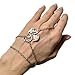 Silver Slave Bracelet Handmade Dragon Jewelry for Women Finger Ring Adjustable Bracelet Bridal Hand Harness Handchain Rosary Dainty Body Jewelry Lunar New Year Jewellery