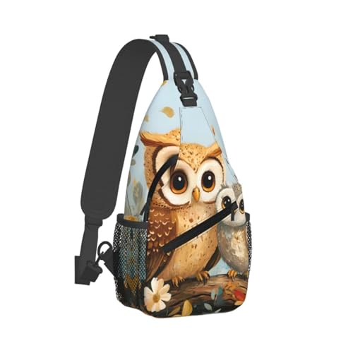 Morrales de bandolera con diseño búho para adultos unisex miniatura 2