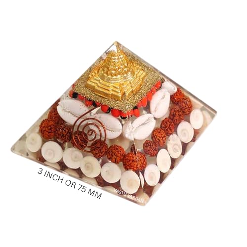 Image of Laxmi Pyramid | 3-Inch Goddess Laxmi Pyramid for Wealth, Prosperity, and Abundance | Handmade Spiritual Decor for Home and Office | Vastu Remedy for Success