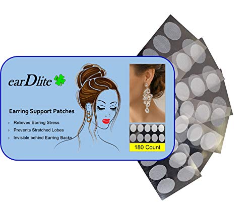 earDlite Earring Support Patches. Ear Lobe Support (180 count)